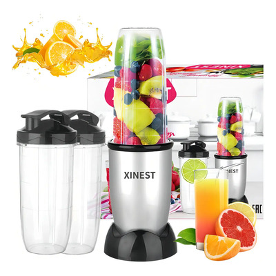 Xinest 500w Plata Licuadora Portátil Con 2 Vaso De Plástico Color Plateado | Envío gratis