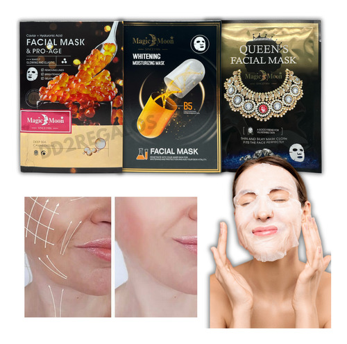 3 Mascarillas Faciales Natural Hidratante Exfoliante Antiage