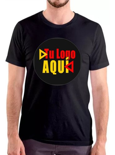 Remera Negra Doble Estampado Personalizada Foto Logo Diseño