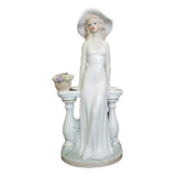 Figura Mujer Artesanal, Mxmzk-001, 1pz, Azul/blanco, 30x12x1