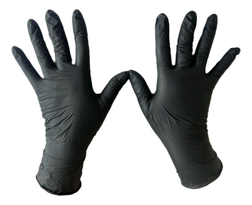 Guantes De Nitrilo Libre De Latex Sin Polvo Negros 100 Pza