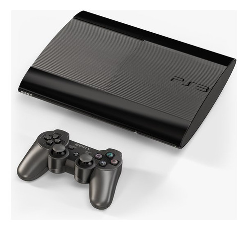 Playstation 3 Ps3 250 Gb Super Slim + 80 Jogos Completos Cor Preto