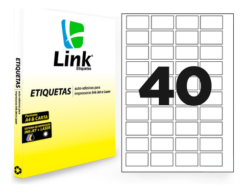 100 Folhas 40 X 25 Mm Etiqueta Mercado Full 4.000 Etiquetas