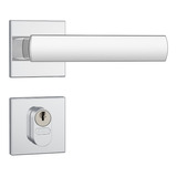 Fechadura Stam Porta Externa 803/35 Cromado Roseta Aço Inox 