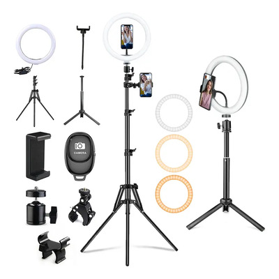 Aro De Luz Axnen Maquillaje Led Con Remoto Tripie Foto Video Color de la estructura Negro | Envío gratis