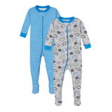 Set X2 Pijamas Para Bebé Niño De 1 Pieza En Algodón Con