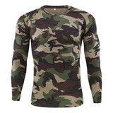 Camiseta De Manga Larga Para Hombre, Camuflaje Táctico