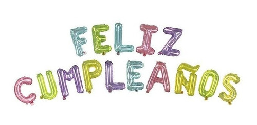 Set Frase Feliz Cumpleaños En Globos Metálicos 15 Letras