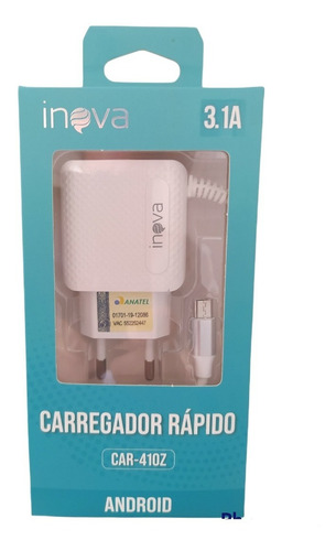Carregador Rápidoturbo Conector V8 Original Inova Smartphone