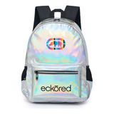 Mochila Bolsa Moda Feminina Reforçada Fashion Moderna Prata Cor Holográfico