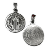  3 Dijes Medalla San Benito 30mm Acero Quirurgico C:5996