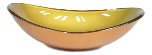 Cuba De Vidro Oval 55cm Dourado Real