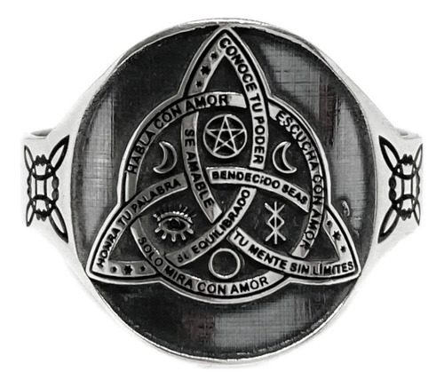 Anillo Wicca Nudo Buena Bruja Triqueta Plata 925 Regulable