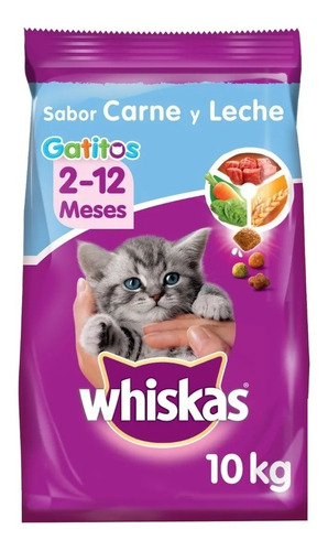 Whiskas Alimento Seco Para Gatitos Sabor Carne/leche X 10kg