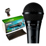 Microfone Shure Pga 58 Lc Profissional 2 Anos De Garantia