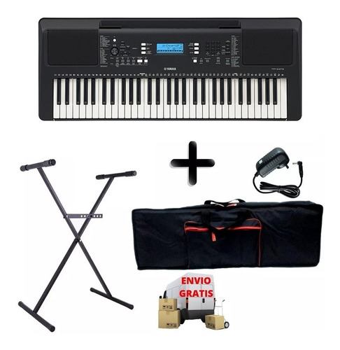 Pack Teclado Yamaha Psre373 Sensitivo + Funda Fuente Pie