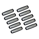 10 X Barra Faro 6 Led Auxiliar Rectangular 12v Auto Moto 4x4