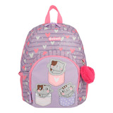 Mochila Xtrem Power 4xt Lilac Cats Color Morado Diseño De La Tela Lisa