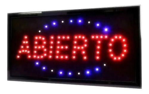 Cartel Led Abierto Colores 220 V Luminoso Para Comercio