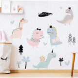 Vinil Decorativo Infantil Dino-saurios Colores Cuarto Niños