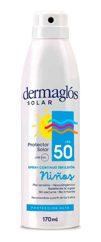 Dermaglós Protector Solar Para Niños Fps 50 Spray X170ml