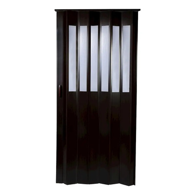 Puerta Plegable Con Vitral 2.15 M X 98 Cm Ajustable Café | Meses sin interés