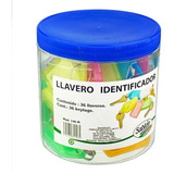 Bote Con 36 Llaveros Identificadores De Colores