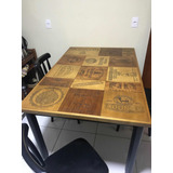 Mesa Madeira Com 4 Cadeiras