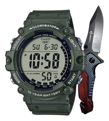 Relógio Pulso Casio Masculino Digital Ae-1500whx + Canivete
