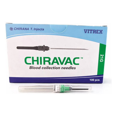 Chiravac Aguja Recolección Sangre Verde 21g Vacutainer C\u002F100 | Meses sin interés