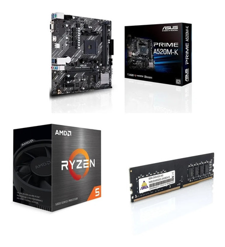 Combo Actualizacion Ryzen 5 5600g + Asus A520m-k + 8gb