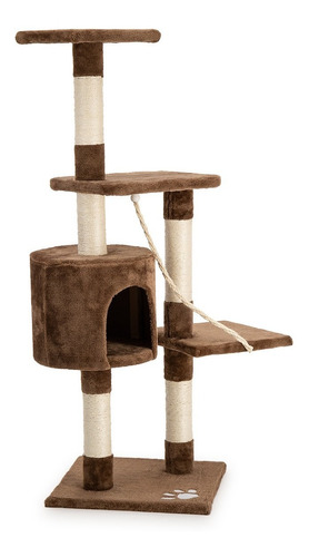 Mueble Rascador Para Gatos Casa Juguete Arbol Trepador 115cm