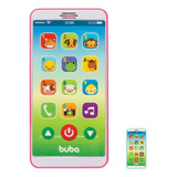 Celular Infantil Brinquedo Para Crianças Musical Luzes Buba Cor Rosa