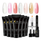 Kit Polygel Uñas Acrílico 7 Colores Polygel Construcción