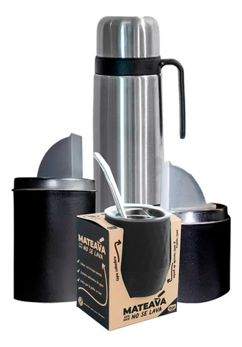 Set Matero Equipo Mate Completo Bombilla Termo Acero Inox  