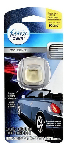 Aromatizante Para Auto Febreze Car Confidence 2ml - 30 Dias