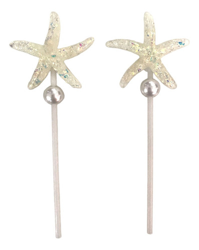 2 Cake Toppers En Forma De Estrella Blanca Para Pastel