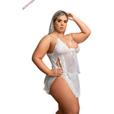 Camisola Plus Size Feminina Com Fitas Laterais - Ajustável