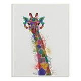 Inicio Rainbow Splash Jirafa En Vasos - Placa Decorativa Par