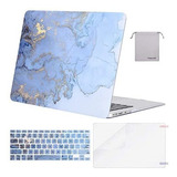 Funda Para Macbook Air 13 A1369 A1466 Marmolada Azul