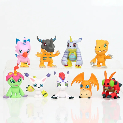 Kit 9 Mini Action Figure Digimon Agumon Gabumon Tailmon 