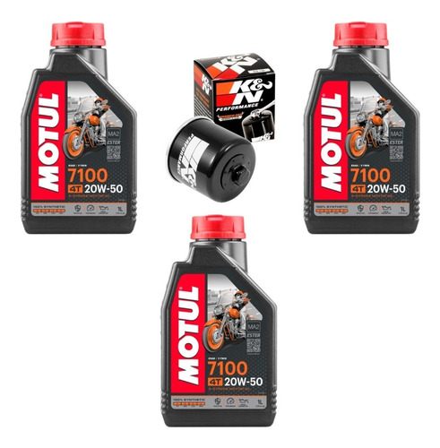 Kit Aceite Motul 3l 7100 10w40 Y Filtro K&n R6r 600rr Gsxr