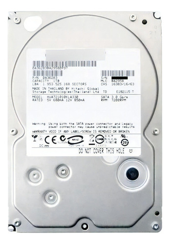 Hd Sata Dell Equallogic 1tb 7.5k 3.5 0f10424 F10424 3gbps Cor Prateado