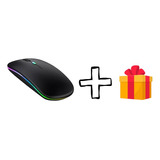 Mouse Inalambrico Recargable 2.4g Bluetooth Luz Led + Regalo