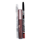 Kit Delineador Ojos Labial Liquido Mate Lápiz Labios Nude