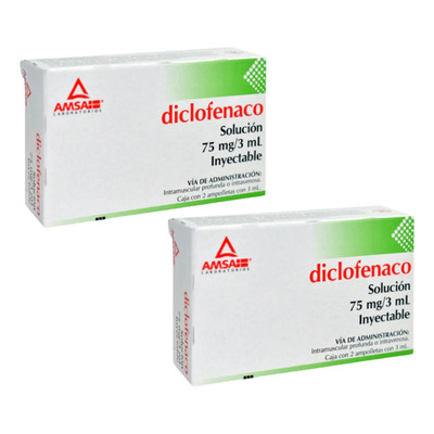Diclofenaco 75 Mg\u002F3 Ml Pack 4 Ampolletas Inyectables Amsa | MercadoLibre