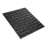 Panel Lámina Adhesiva Tipo Ladrillo Negro Para Pared X 10un