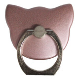 Anillo Sujetador Smartphone Gato Rosa Soporte Ajustable