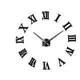 Reloj Gigante De Pared Decorativo 3d Número Romano, Negro