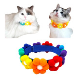 Collar Flores Peluche Para Mascota Perro Gato Accesorio 39cm